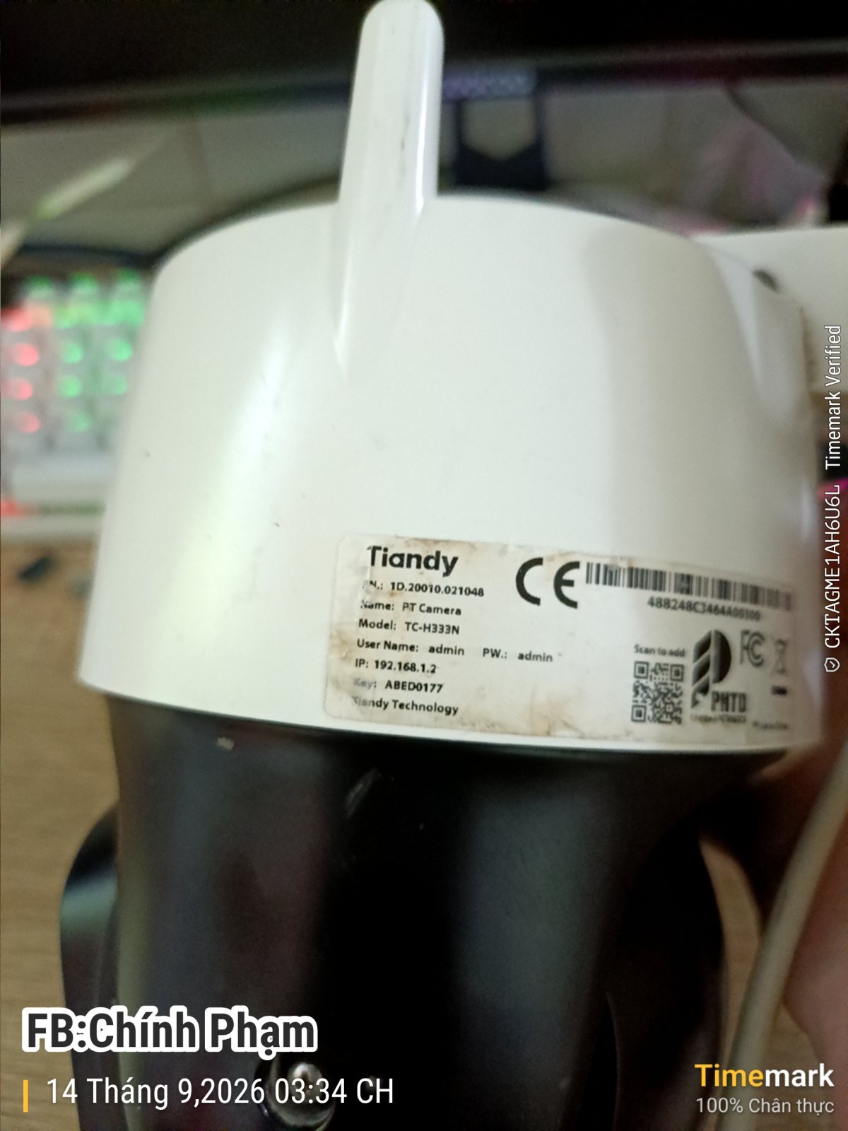 Camera Tiandy ngoài trời 3mp mã TC-H333N lỗi đèn tín hiệu báo trạng thái hoạt động không s